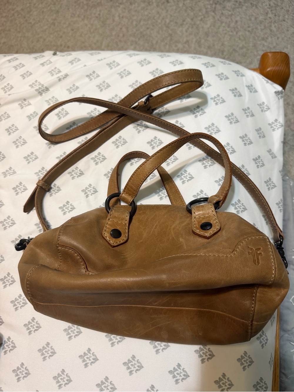 Frye Cognac Brown Leather Crossbody Satchel